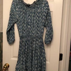 H&M Teal Smocked Day Off Shoulder Tunic/Dress